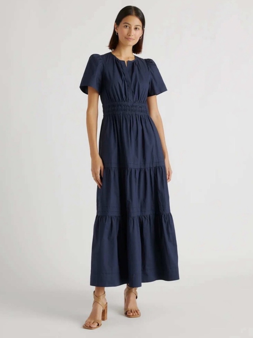 Quince 100% Organic Cotton Tiered Maxi Dress